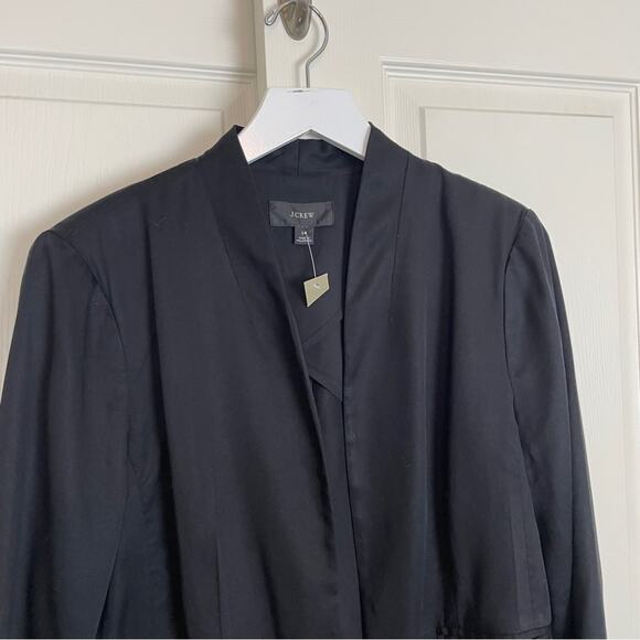 J. Crew Black Going Out Blazer Gramercy Twill Polished Jacket Sz 14 NWT - Picture 4 of 11